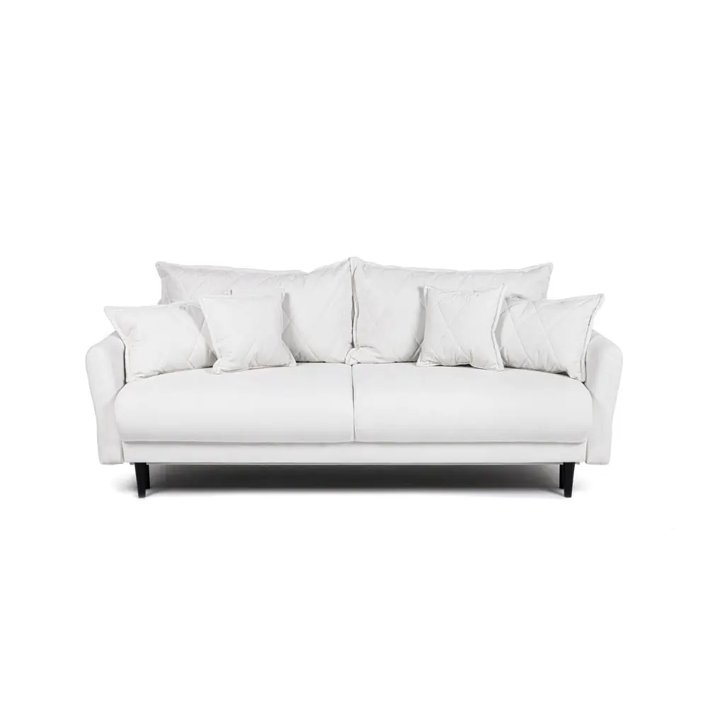 Canapea albă extensibilă/cu spațiu de depozitare cu tapițerie din catifea reiată 215 cm Bjork – Bonami Selection