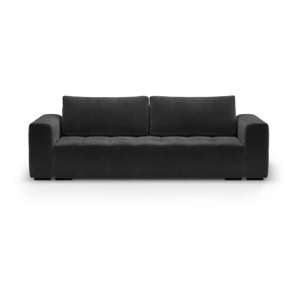 Canapea extensibila din catifea Milo Casa Luca, gri închis