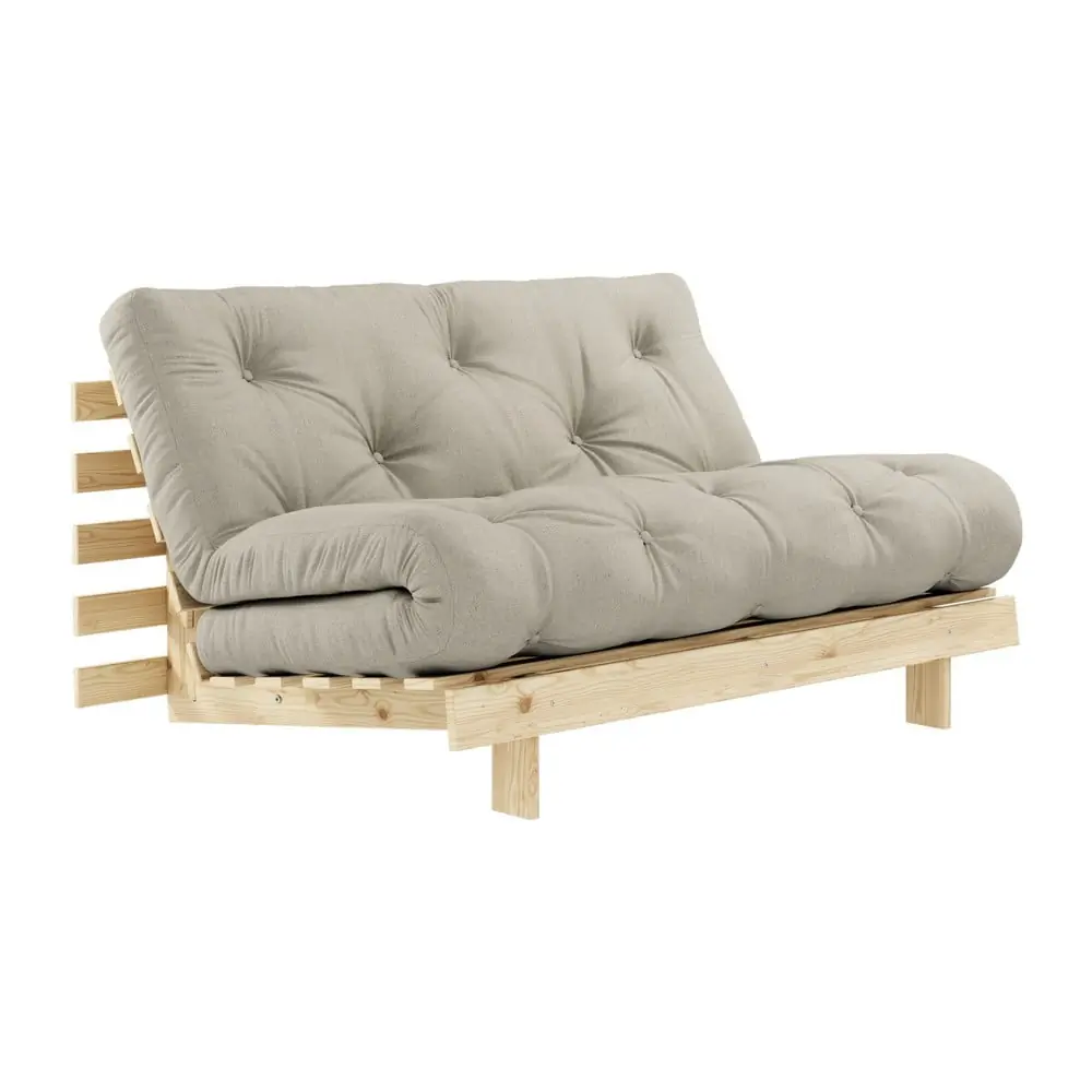 Canapea grej extensibilă cu tapițerie din in 140 cm Roots – Karup Design