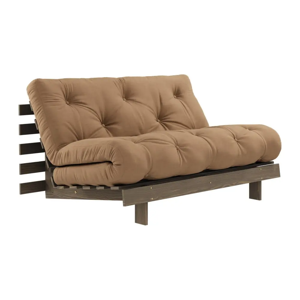 Canapea maro deschis extensibilă 140 cm Roots – Karup Design