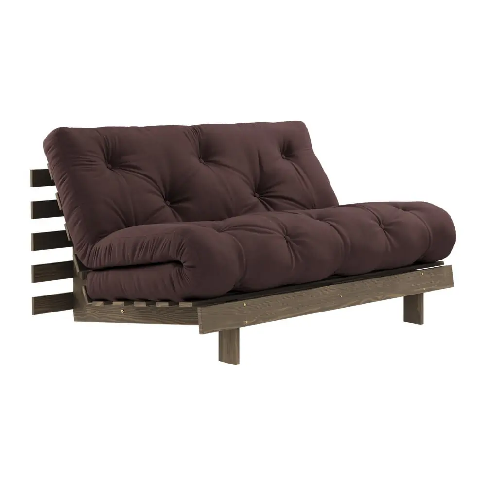 Canapea maro închis extensibilă 140 cm Roots – Karup Design