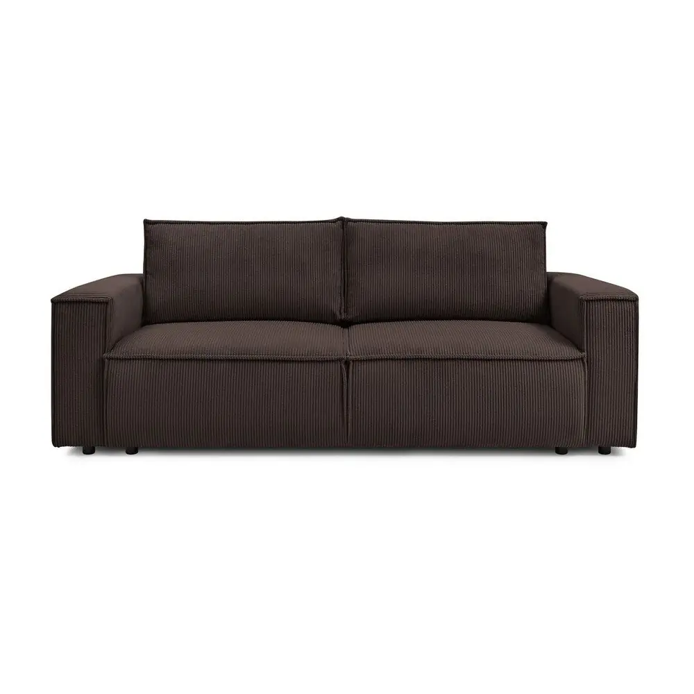 Canapea taupe extensibilă cu tapițerie din catifea reiată 245 cm Nihad – Bobochic Paris