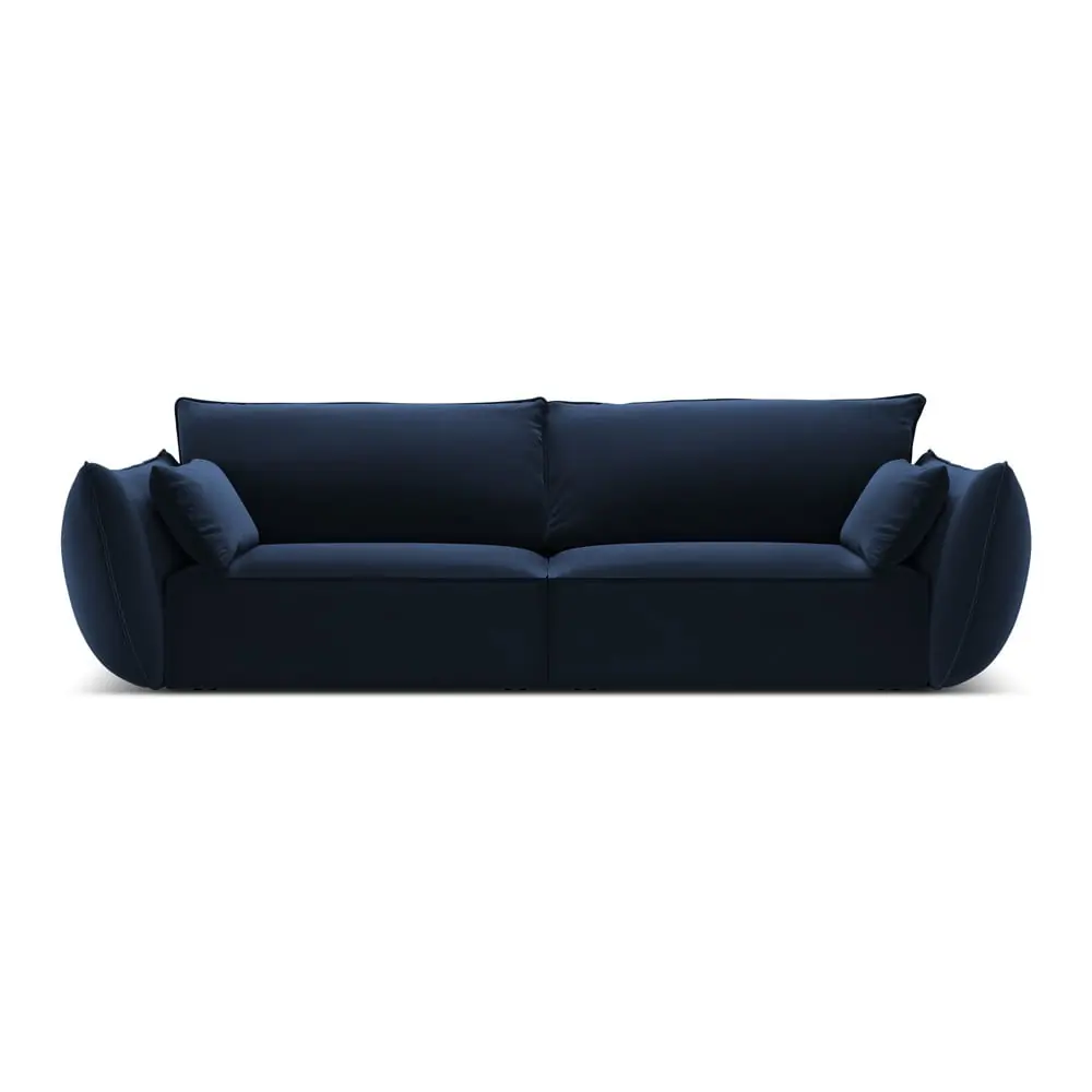 Canapea albastru-închis cu tapițerie din catifea 208 cm Vanda – Mazzini Sofas