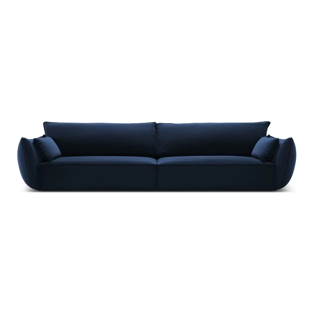 Canapea albastru-închis cu tapițerie din catifea 248 cm Vanda – Mazzini Sofas
