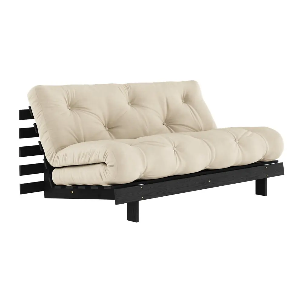 Canapea bej extensibilă 160 cm Roots Black Night – Karup Design