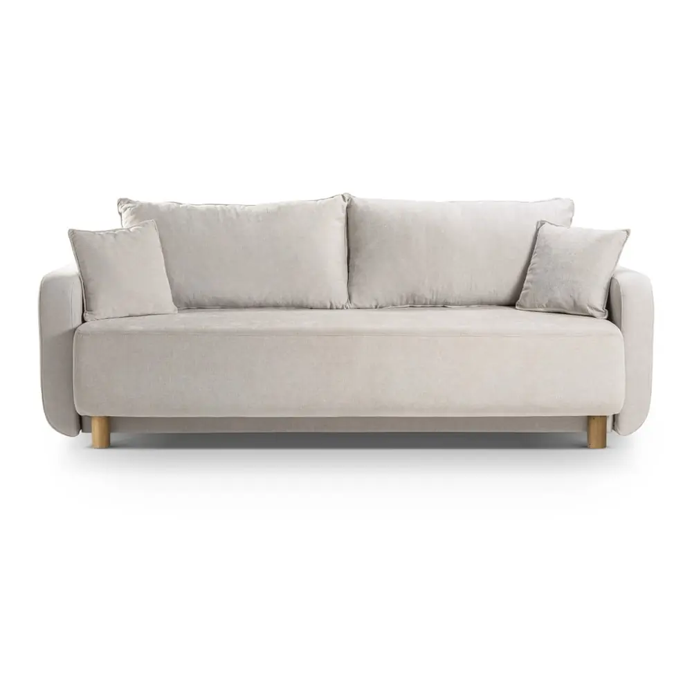 Canapea bej extensibilă, cu spațiu de depozitare 231 cm Elen – Micadoni