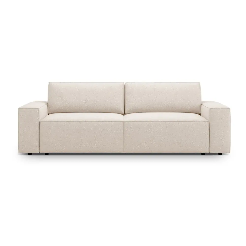 Canapea bej extensibilă cu tapițerie din țesătură bouclé 247 cm Jodie – Micadoni Home