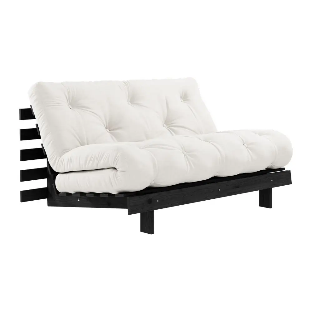 Canapea crem extensibilă 140 cm Roots Black Night – Karup Design