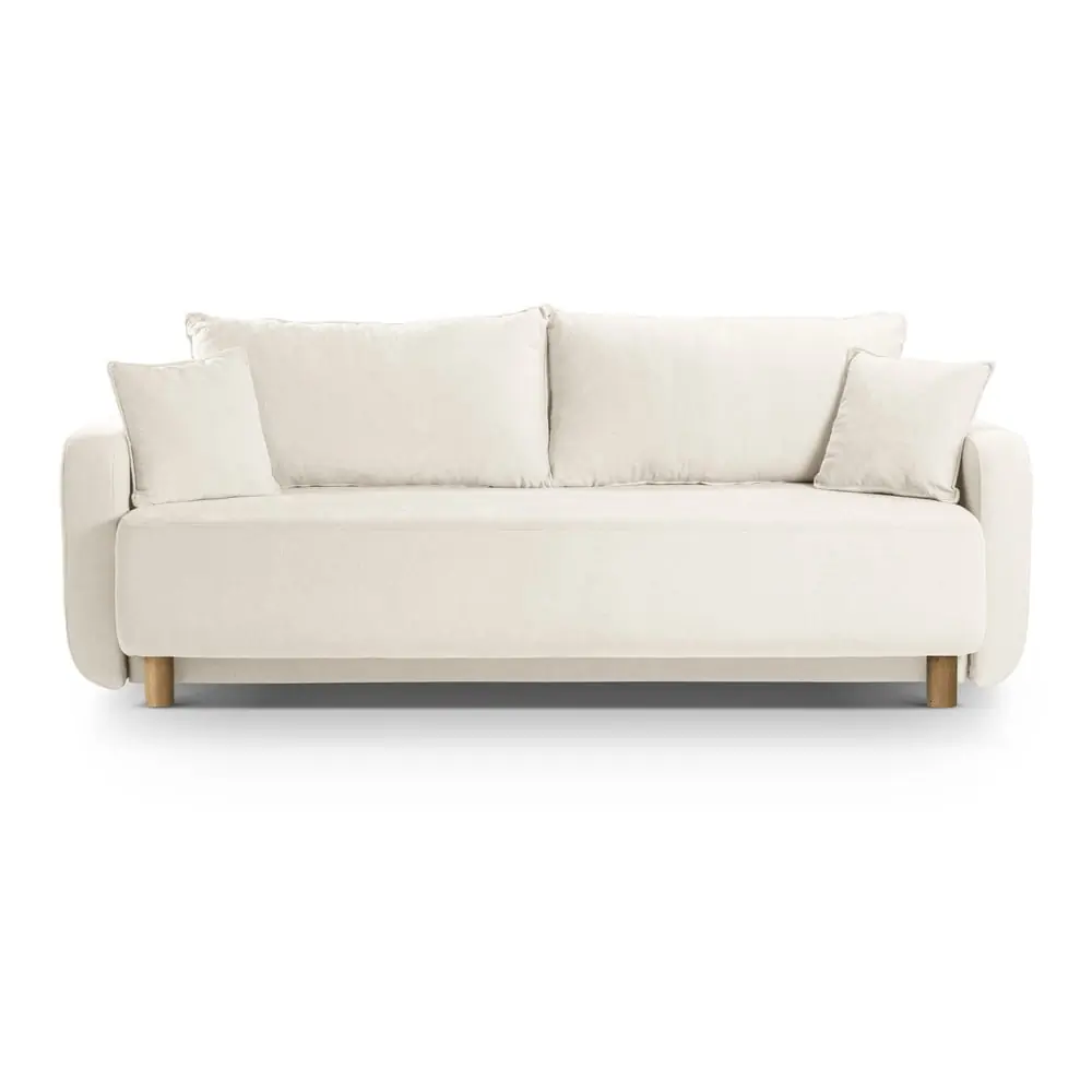 Canapea crem extensibilă, cu spațiu de depozitare 231 cm Elen – Micadoni