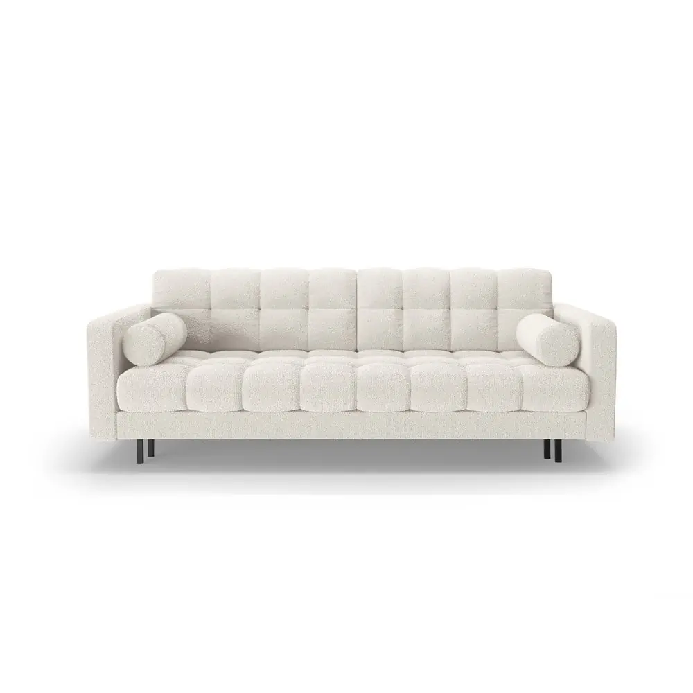 Canapea crem extensibilă, cu spațiu de depozitare cu tapițerie din țesătură bouclé 222 cm Bali – Cosmopolitan Design