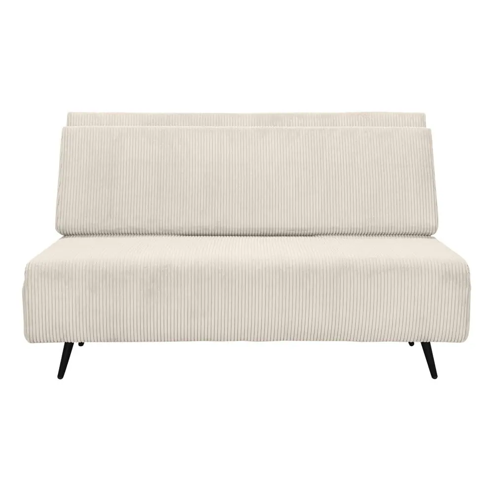 Canapea crem extensibilă cu tapițerie din catifea reiată 140 cm Mallory – Støraa