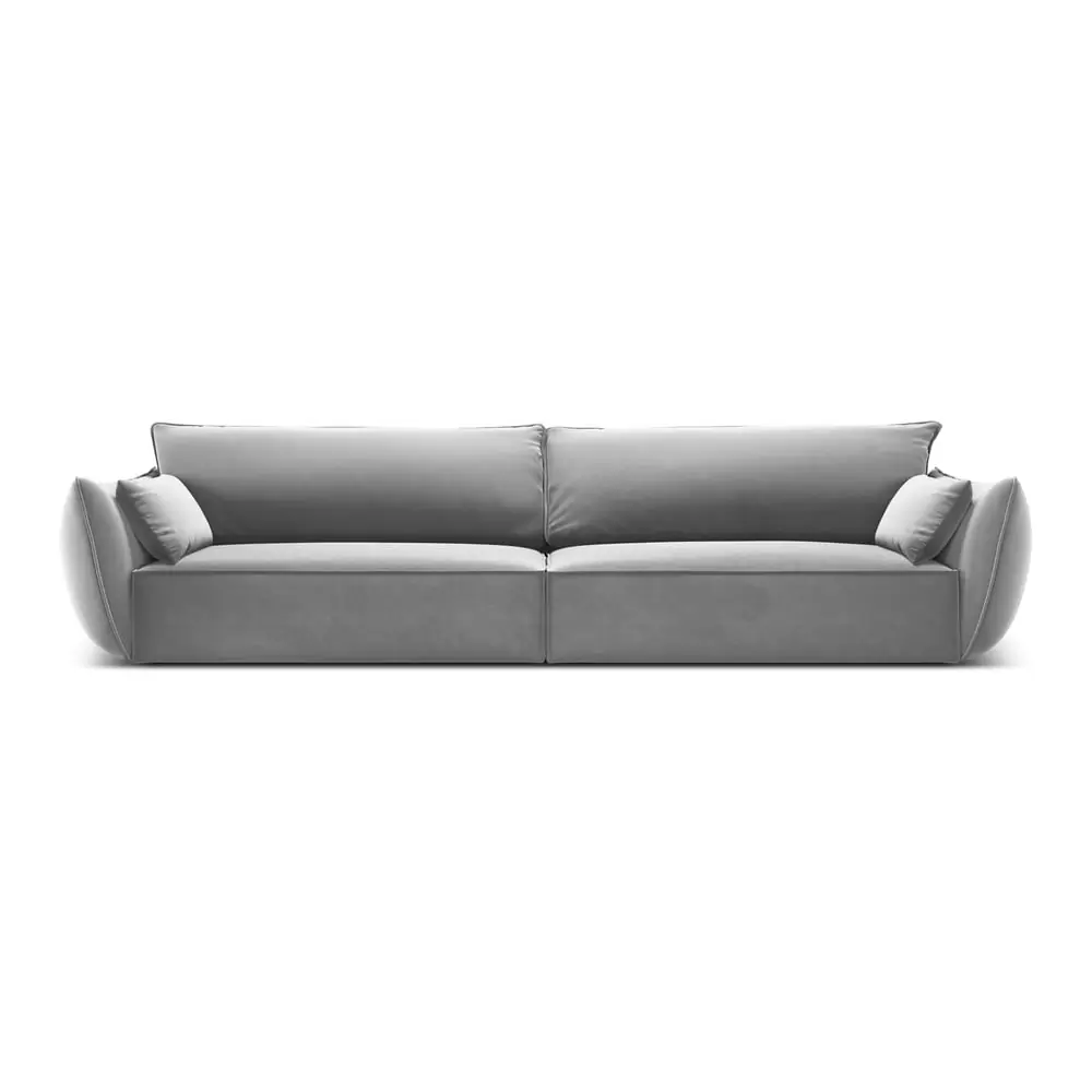 Canapea gri deschis cu tapițerie din catifea 248 cm Vanda – Mazzini Sofas