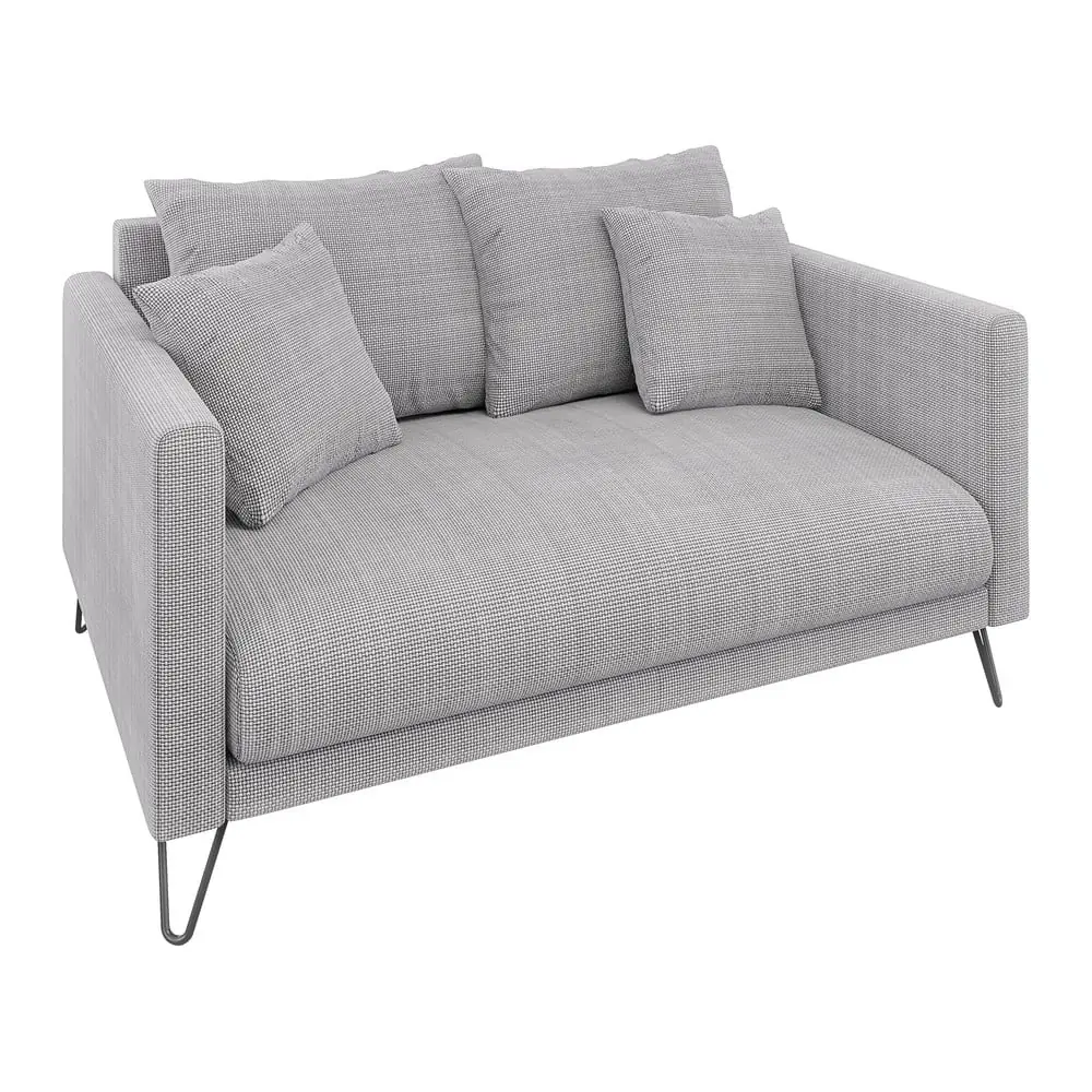 Canapea gri deschis cu tapițerie din chenille 140 cm Freya – Ropez