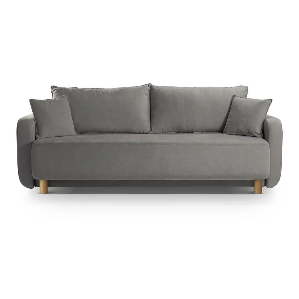 Canapea gri extensibilă, cu spațiu de depozitare 231 cm Elen – Micadoni