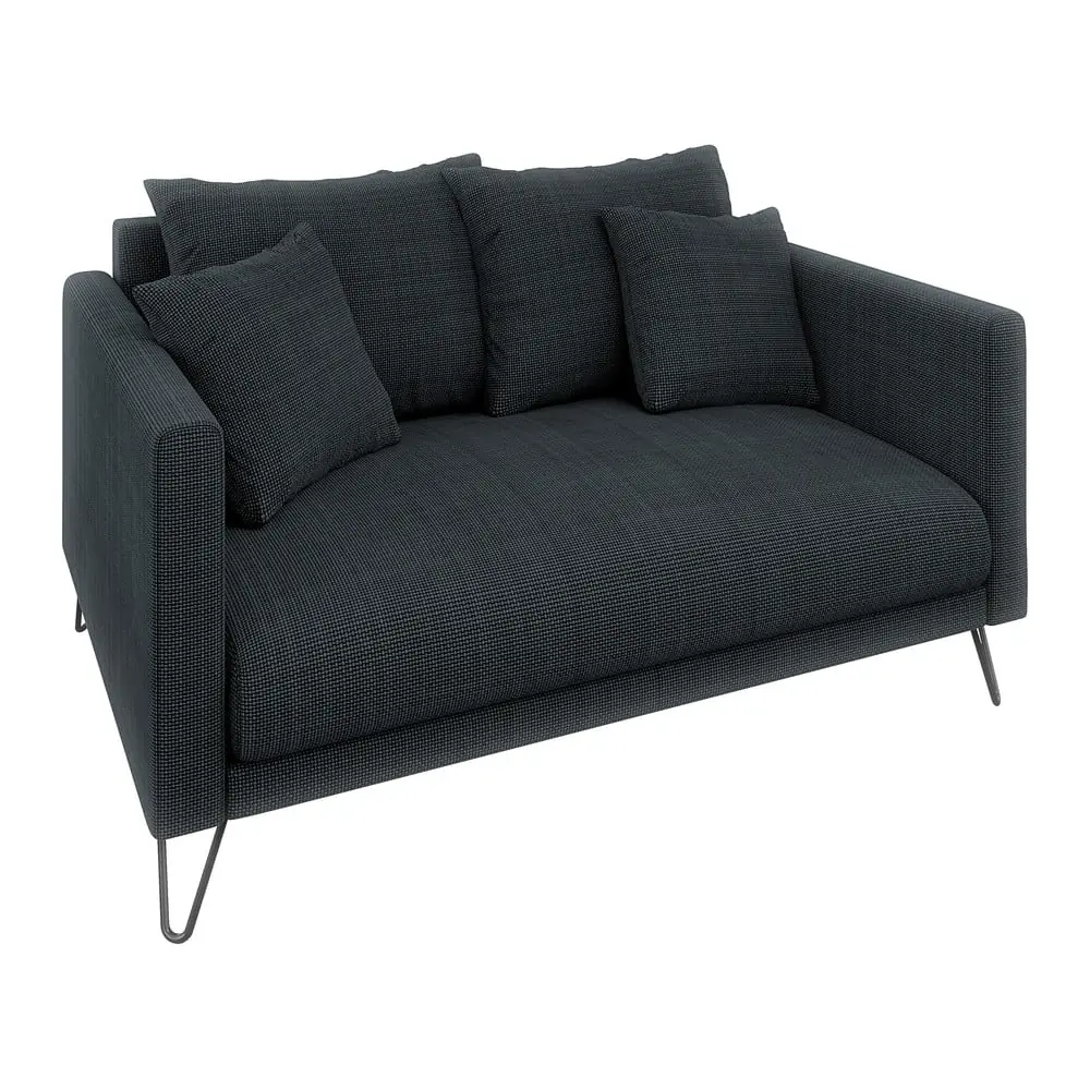 Canapea gri închis cu tapițerie din chenille 140 cm Freya – Ropez