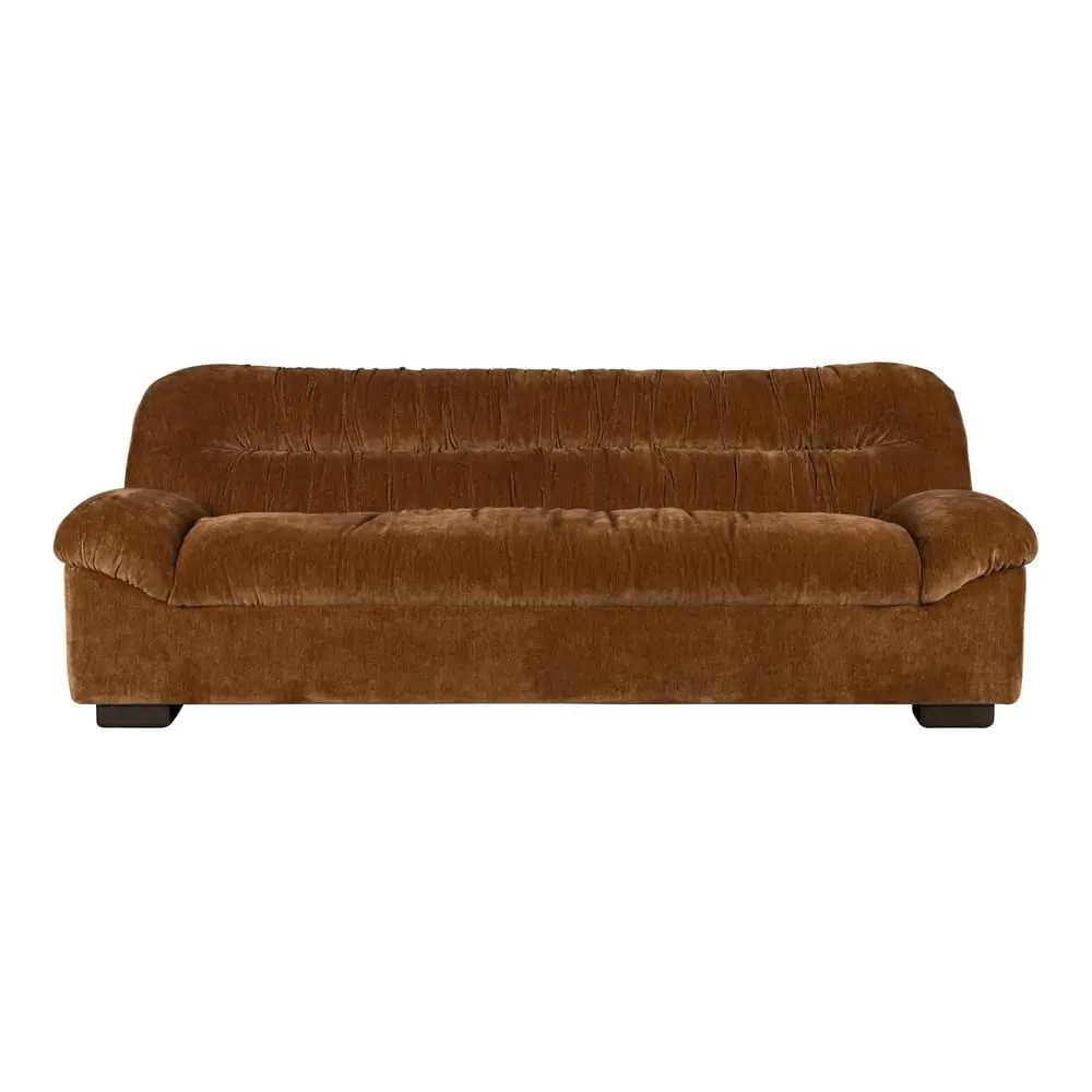 Canapea maro cu tapițerie din catifea 214 cm Douglas – Dutchbone