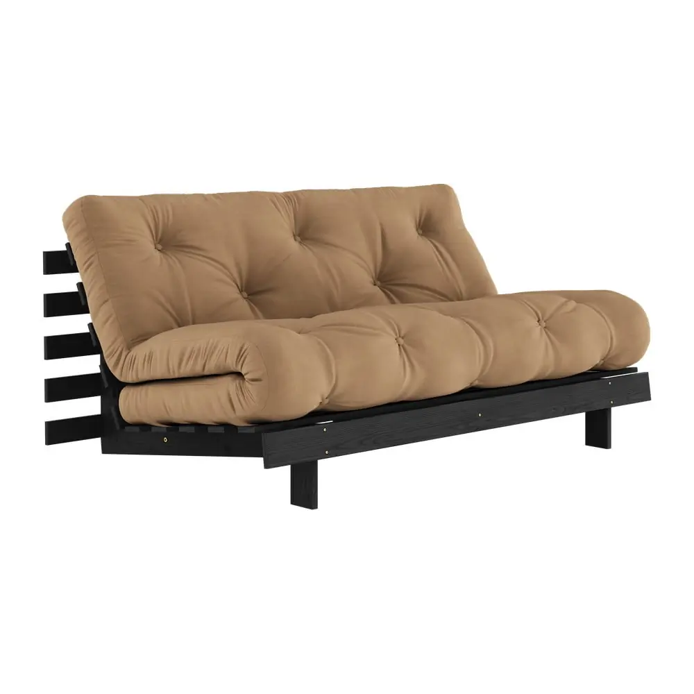 Canapea maro extensibilă 160 cm Roots Black Night – Karup Design