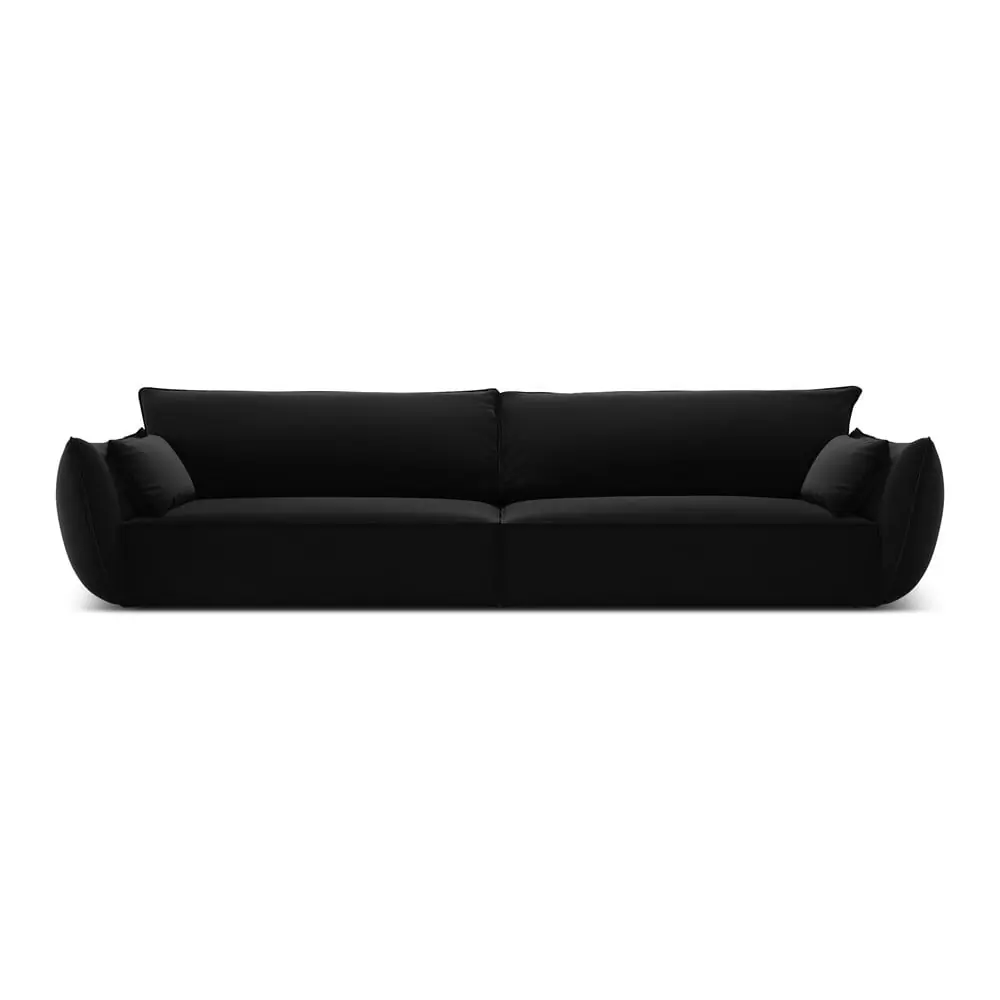 Canapea neagră cu tapițerie din catifea 248 cm Vanda – Mazzini Sofas