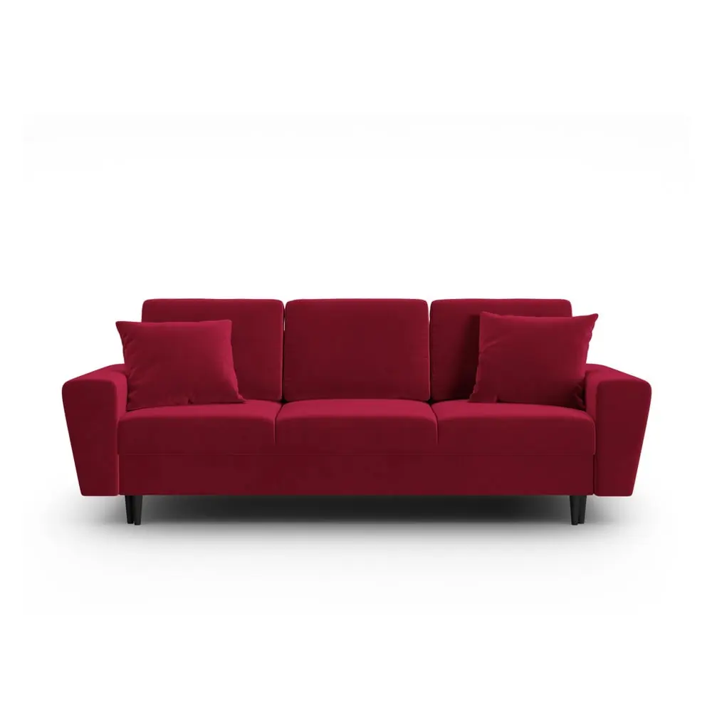 Canapea roșie extensibilă, cu spațiu de depozitare cu tapițerie din catifea 235 cm Kyoto – Cosmopolitan Design