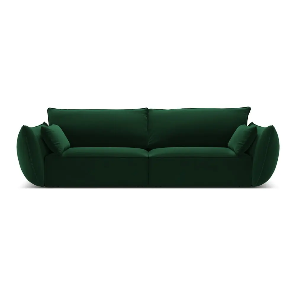 Canapea verde-închis cu tapițerie din catifea 208 cm Vanda – Mazzini Sofas