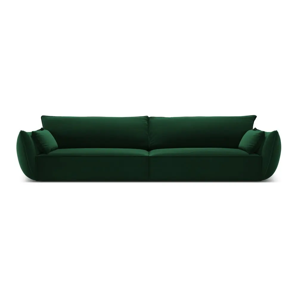 Canapea verde-închis cu tapițerie din catifea 248 cm Vanda – Mazzini Sofas