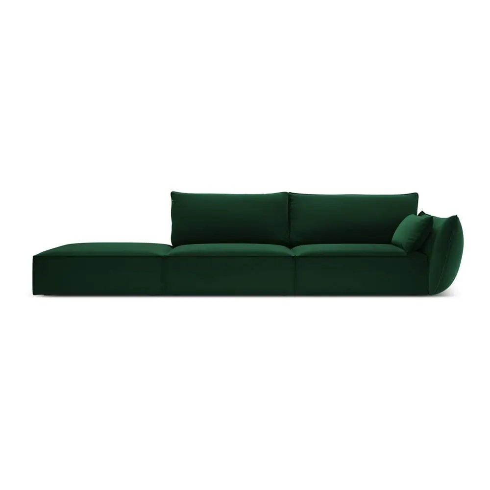 Canapea verde-închis cu tapițerie din catifea, cu colț pe partea dreaptă 264 cm Vanda – Mazzini Sofas