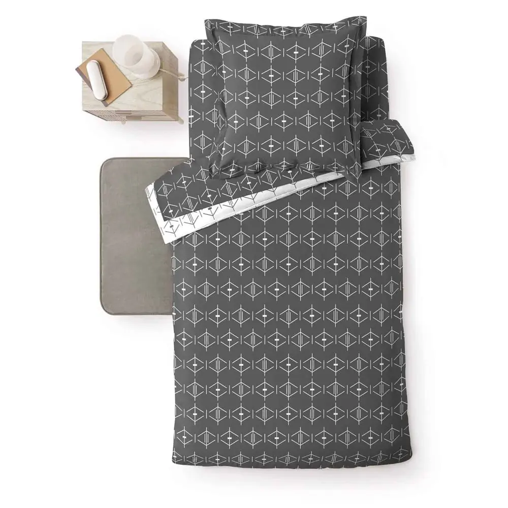 Husă de pilotă gri închis din bumbac pentru pat de o persoană 140x200 cm Aristide – douceur d'intérieur