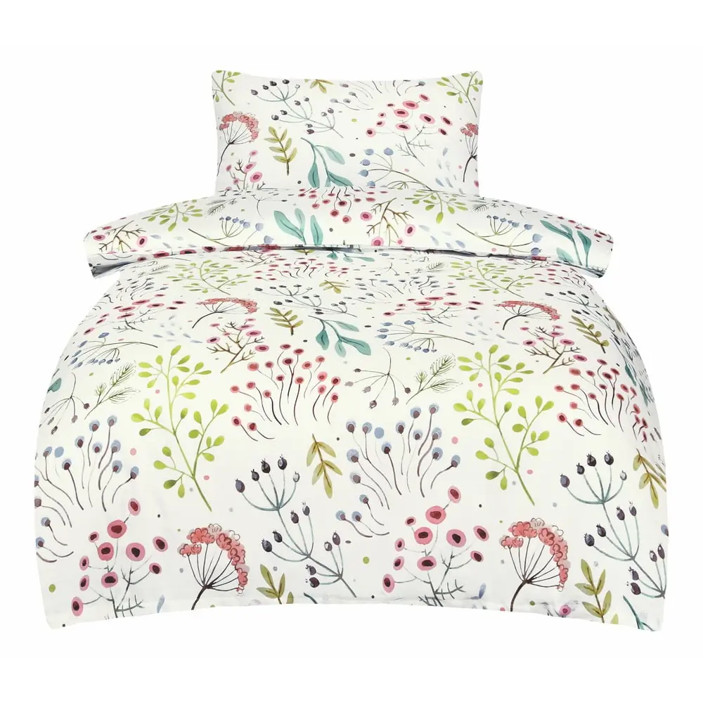 Lenjerie de pat albă din bumbac satinat pentru pat de o persoană 140x200 cm Jasmine – My House