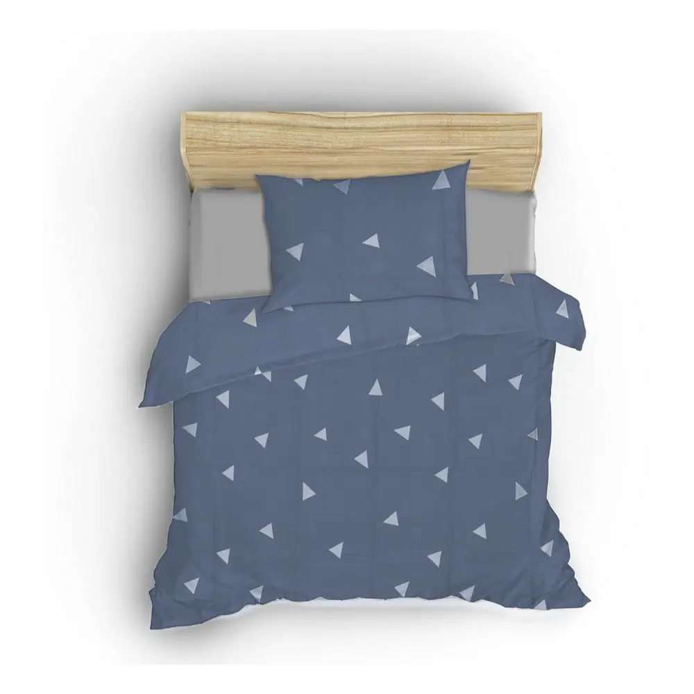 Lenjerie de pat albastră pentru pat dublu 200x200 cm Üçgen – Mijolnir