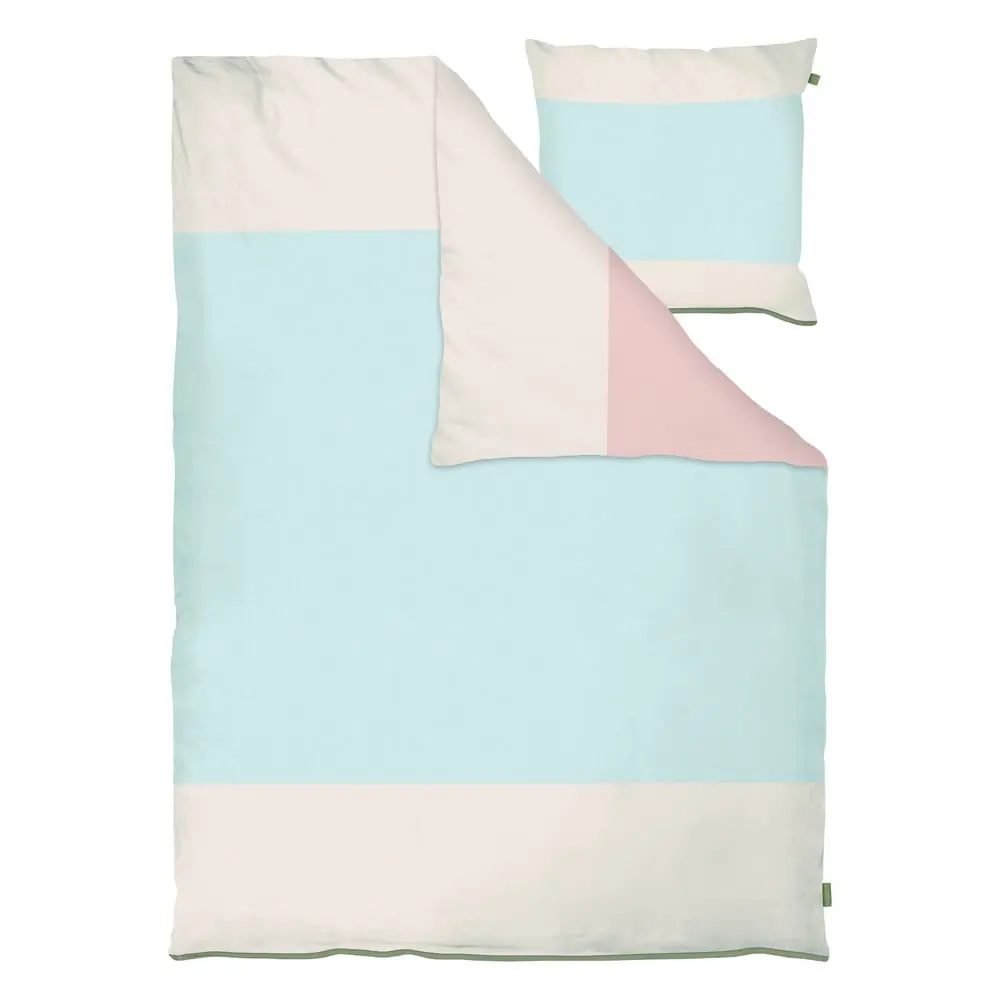 Lenjerie de pat albastru-deschis din bumbac percal pentru pat de o persoană 140x200 cm Colore – Mette Ditmer Denmark