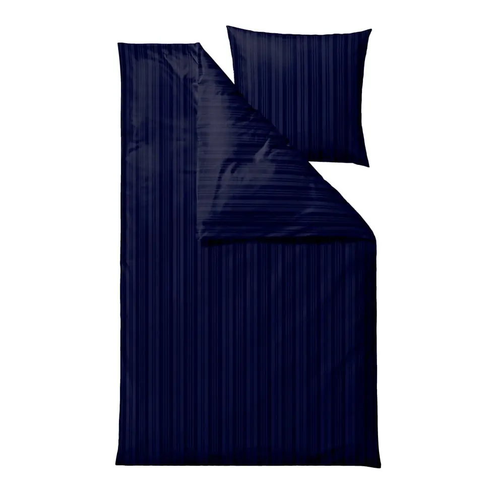 Lenjerie de pat albastru-închis din damasc pentru pat de o persoană 140x200 cm Noble – Södahl