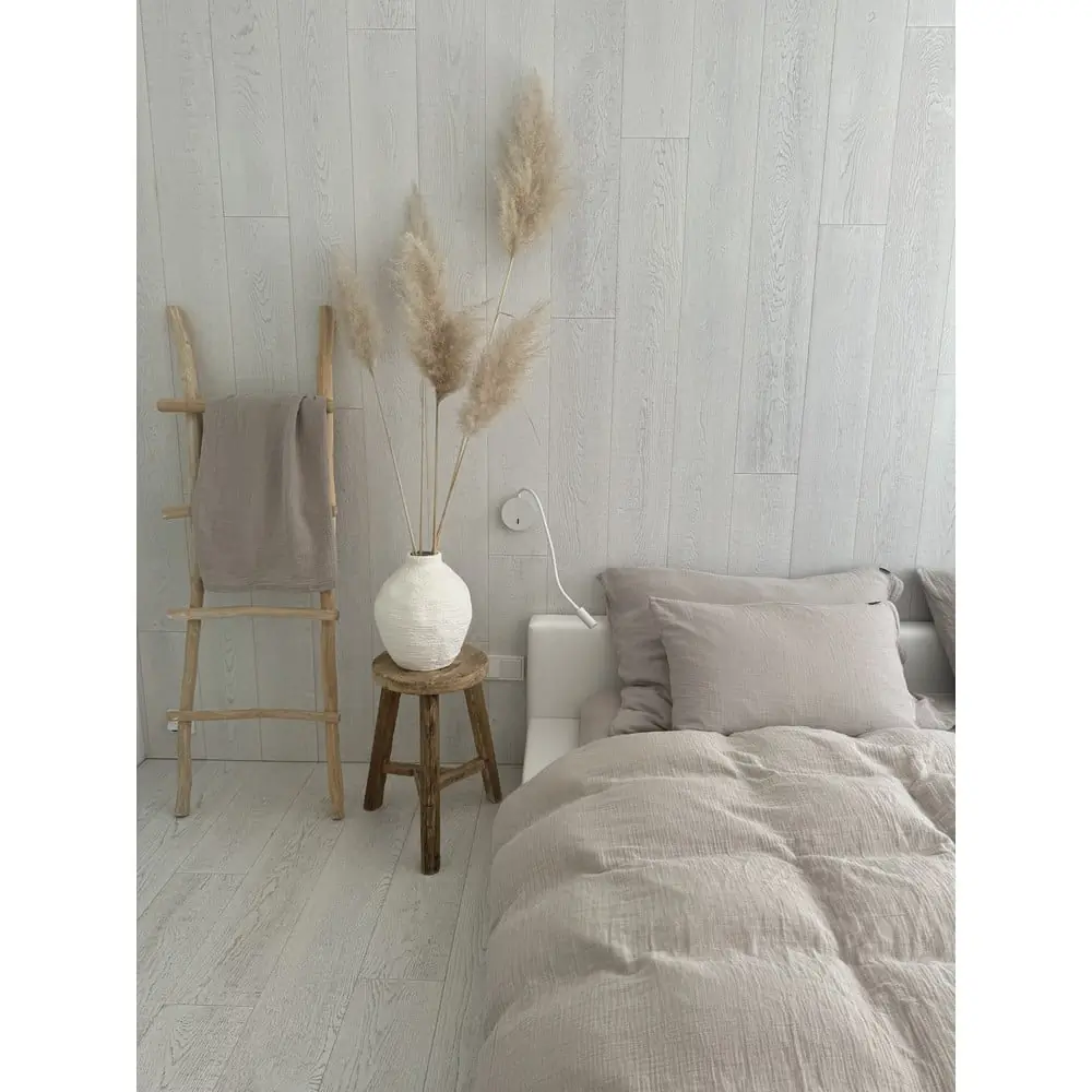 Lenjerie de pat bej din muselină pentru pat dublu 200x200 cm Plain Muslin – Butter Kings