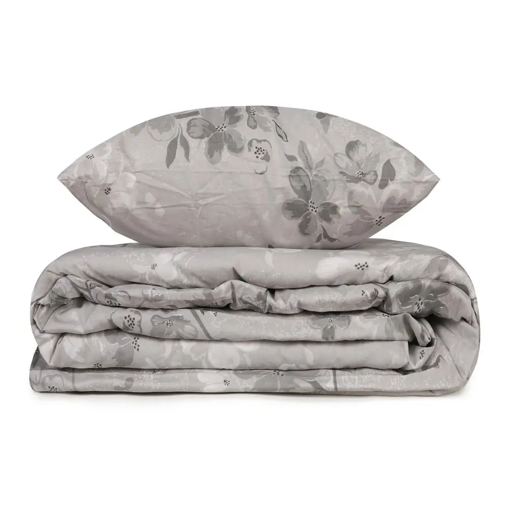 Lenjerie de pat gri din bumbac ranforcé pentru pat de o persoană 140x200 cm Elena – Mijolnir