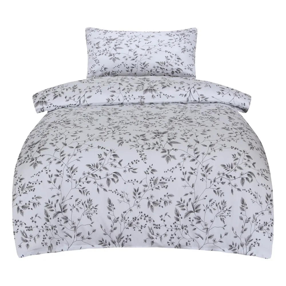 Lenjerie de pat gri din bumbac satinat pentru pat de o persoană 140x200 cm Gloria – My House