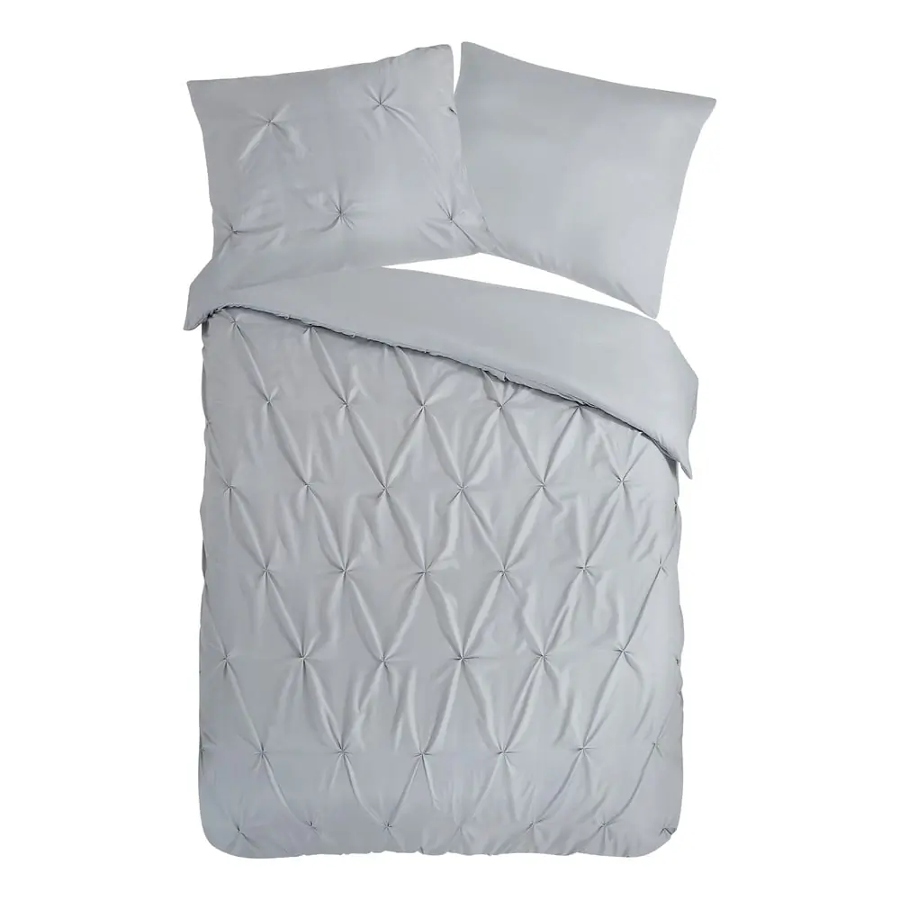 Lenjerie de pat gri din microfibră pentru pat de o persoană/extinsă 140x220 cm Pure Elegance – Good Morning