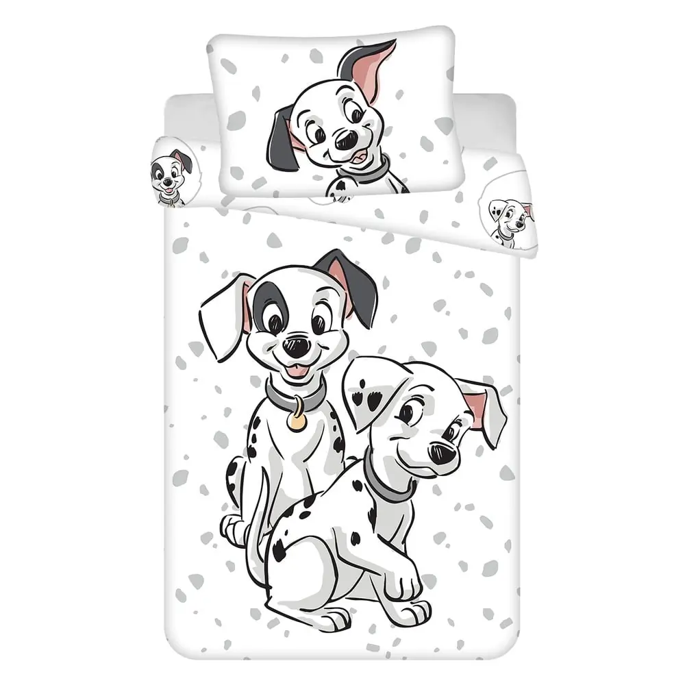 Lenjerie de pat pentru copii albă din bumbac pentru pătuț 100x135 cm 101 Dalmatians – Jerry Fabrics