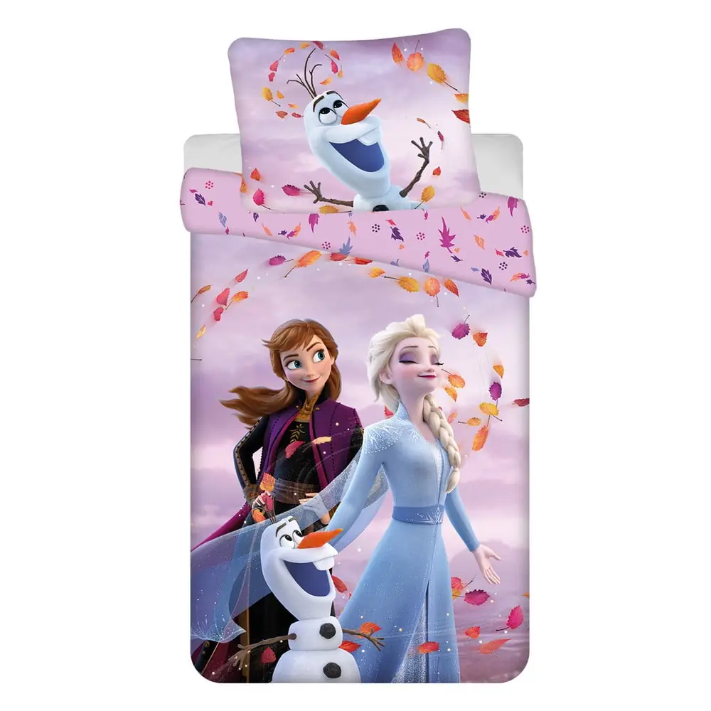 Lenjerie de pat pentru copii din bumbac pentru pat de o persoană 140x200 cm Frozen 
