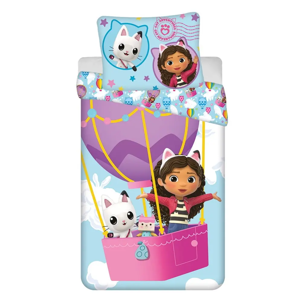 Lenjerie de pat pentru copii din bumbac pentru pat de o persoană 140x200 cm Gabby's Dollhouse 