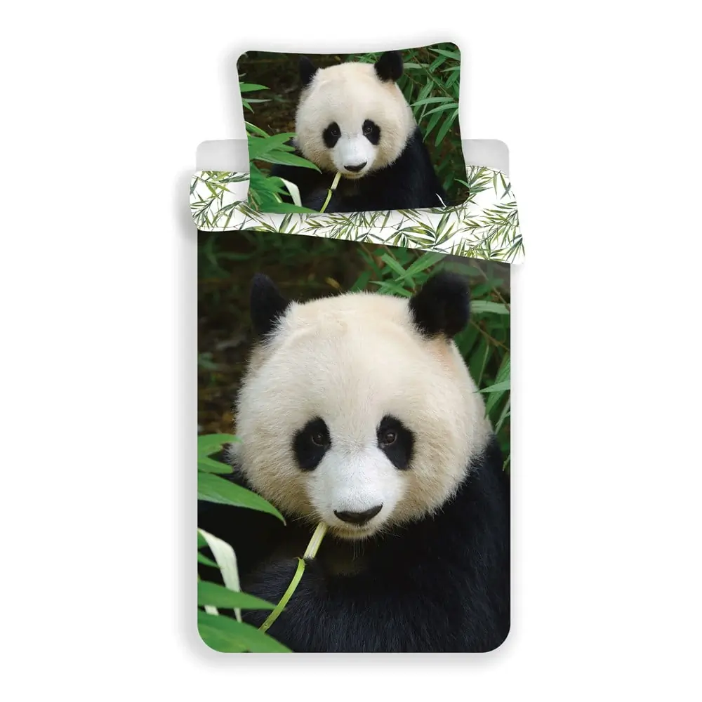 Lenjerie de pat pentru copii din bumbac pentru pat de o persoană 140x200 cm Panda – Jerry Fabrics