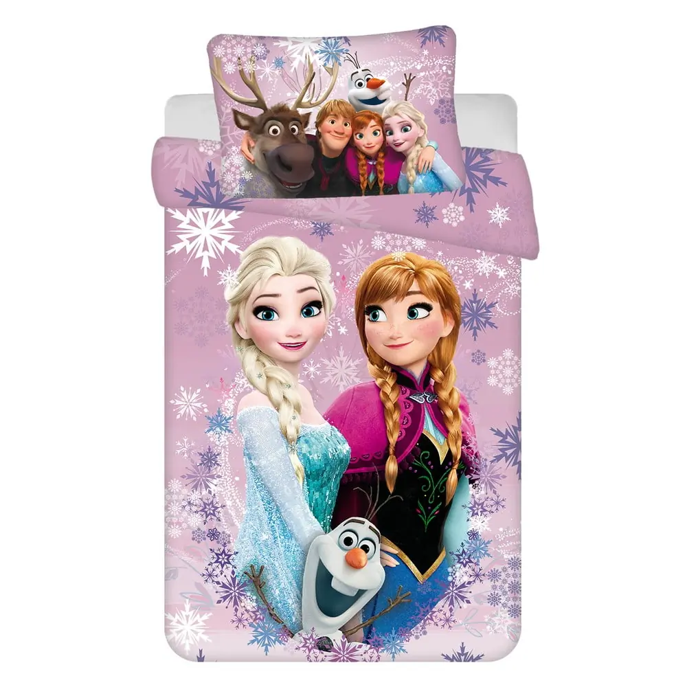 Lenjerie de pat pentru copii din bumbac pentru pătuț 100x135 cm Frozen 