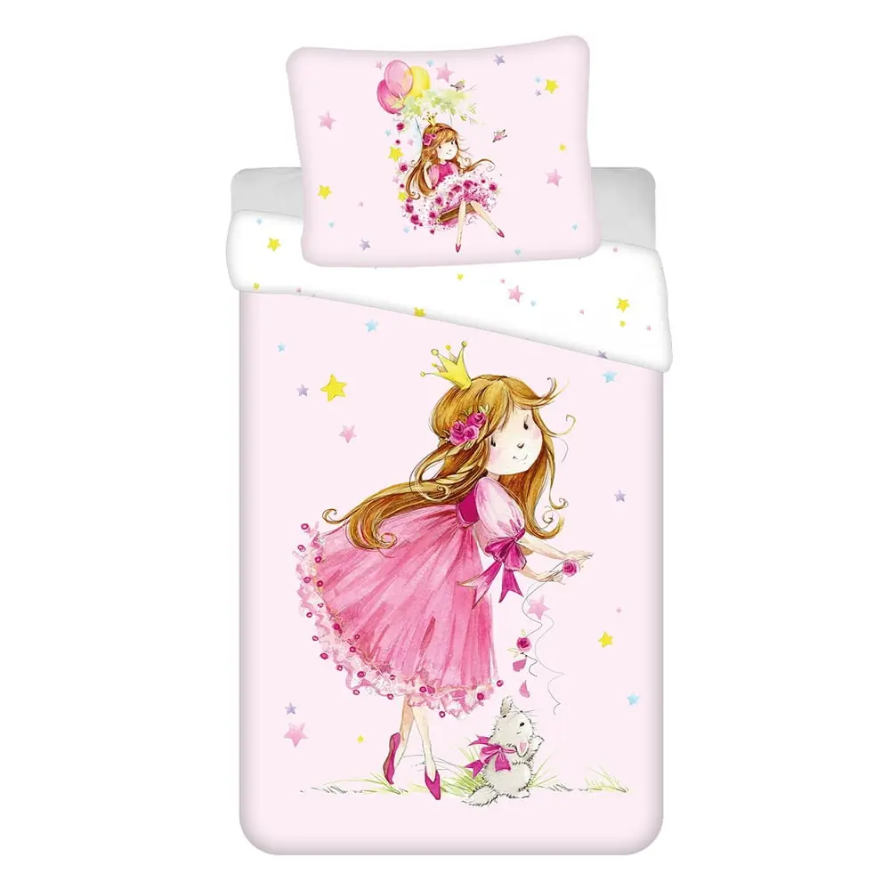 Lenjerie de pat pentru copii roz din bumbac pentru pat de o persoană 140x200 cm Fairy – Jerry Fabrics