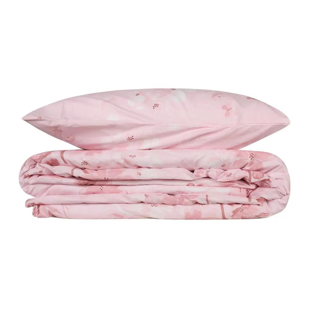 Lenjerie de pat roz din bumbac ranforcé pentru pat de o persoană 140x200 cm Elena – Mijolnir