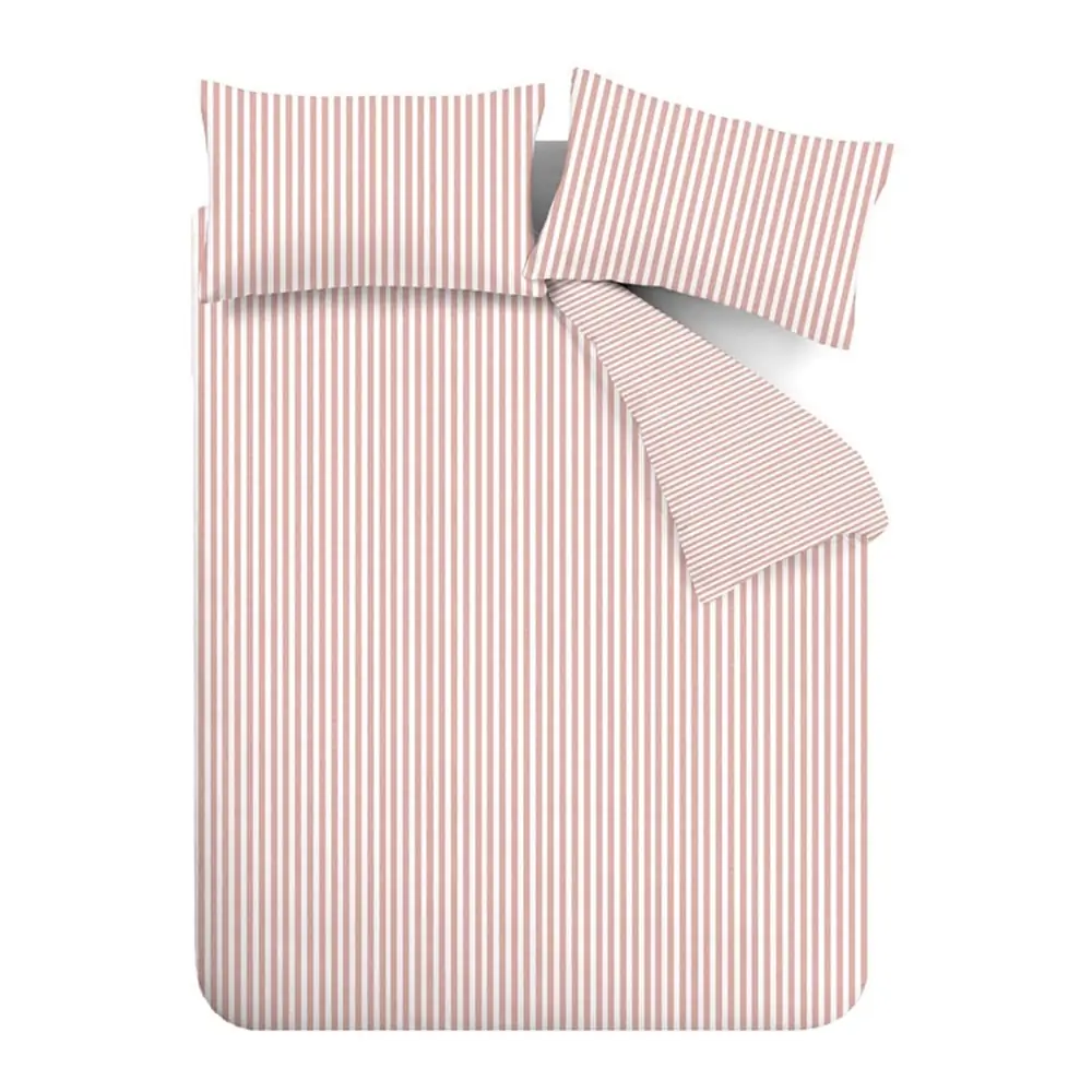 Lenjerie de pat roz din flanelă pentru pat dublu 200x200 cm Stripe – Catherine Lansfield
