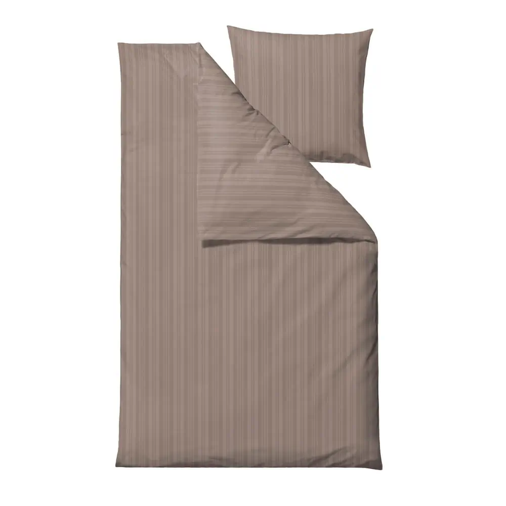 Lenjerie de pat taupe din damasc pentru pat de o persoană, extinsă 140x220 cm Noble – Södahl