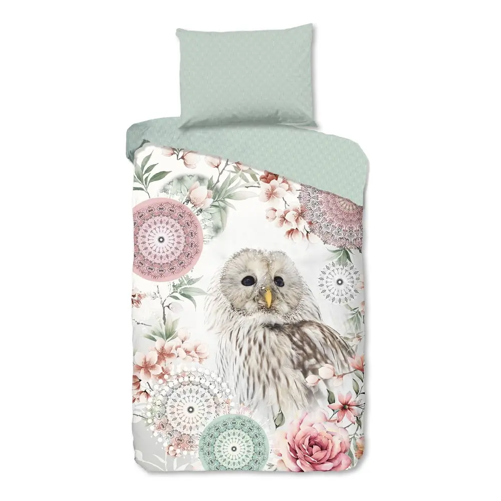 Lenjerie de pat verde din flanelă pentru pat de o persoană 140x200 cm Omaira – HIP