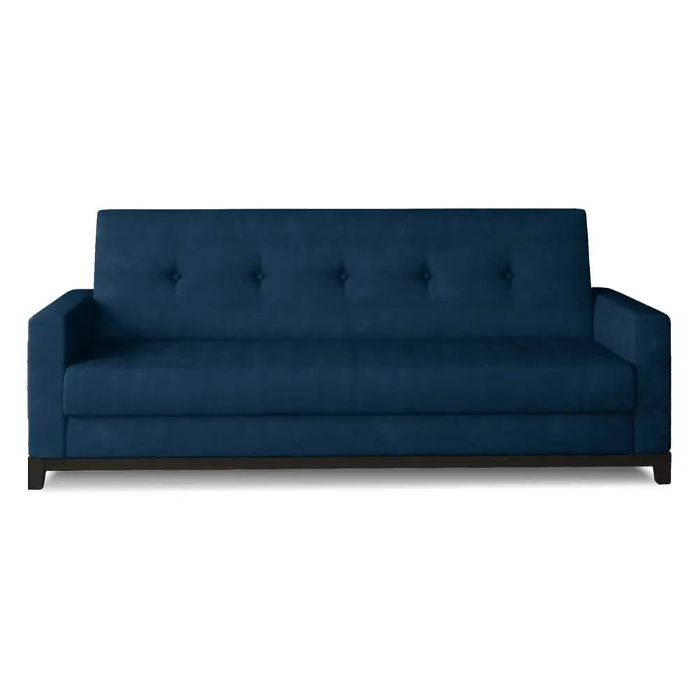 Canapea albastră extensibilă/cu spațiu de depozitare cu tapițerie din catifea 216 cm Selene – ELTAP