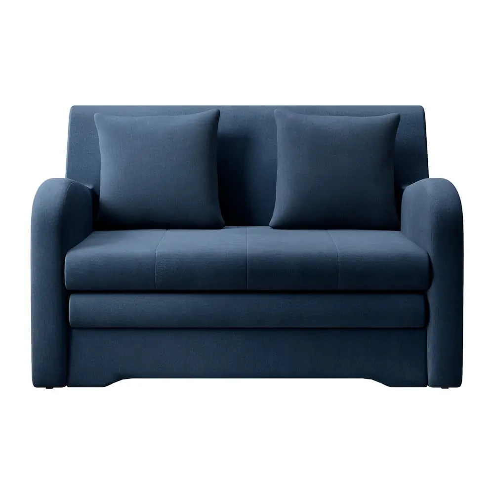 Canapea albastră extensibilă cu tapițerie din catifea 130 cm Ario – ELTAP