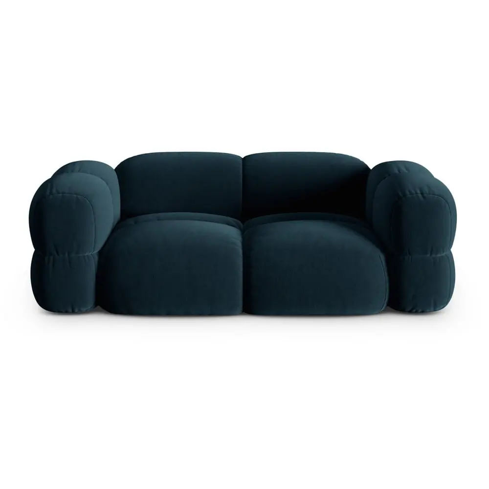 Canapea albastru-închis cu tapițerie din catifea 210 cm Loretto – Cosmopolitan Design