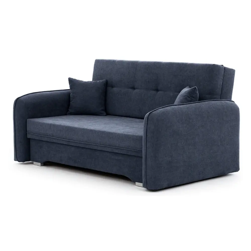 Canapea albastru-închis extensibilă/cu spațiu de depozitare cu tapițerie din chenille 155 cm Laine – ELTAP