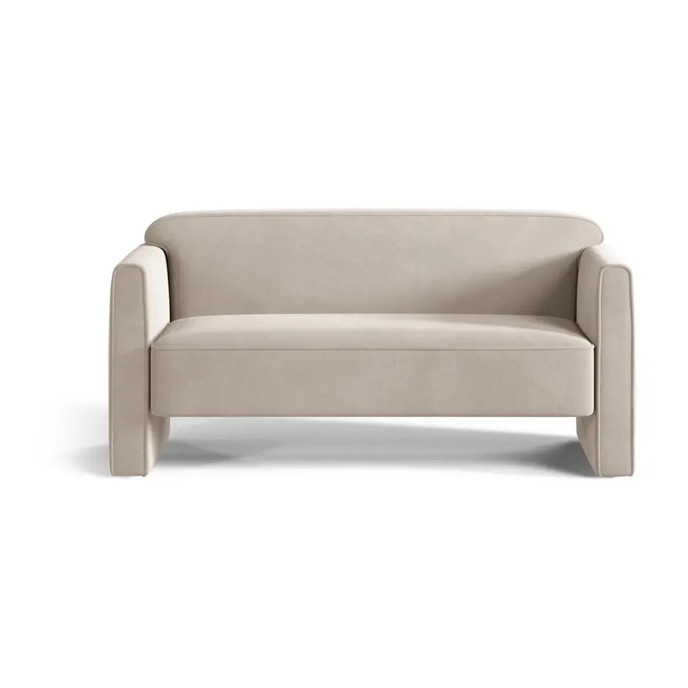 Canapea bej cu tapițerie din catifea 140 cm Abby – Micadoni